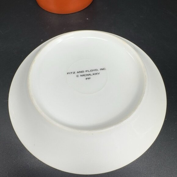 Fitz And Floyd Porcelain Teacup And Saucer Set Rondelet Pattern Vintage 1980s - Picture 8 of 12